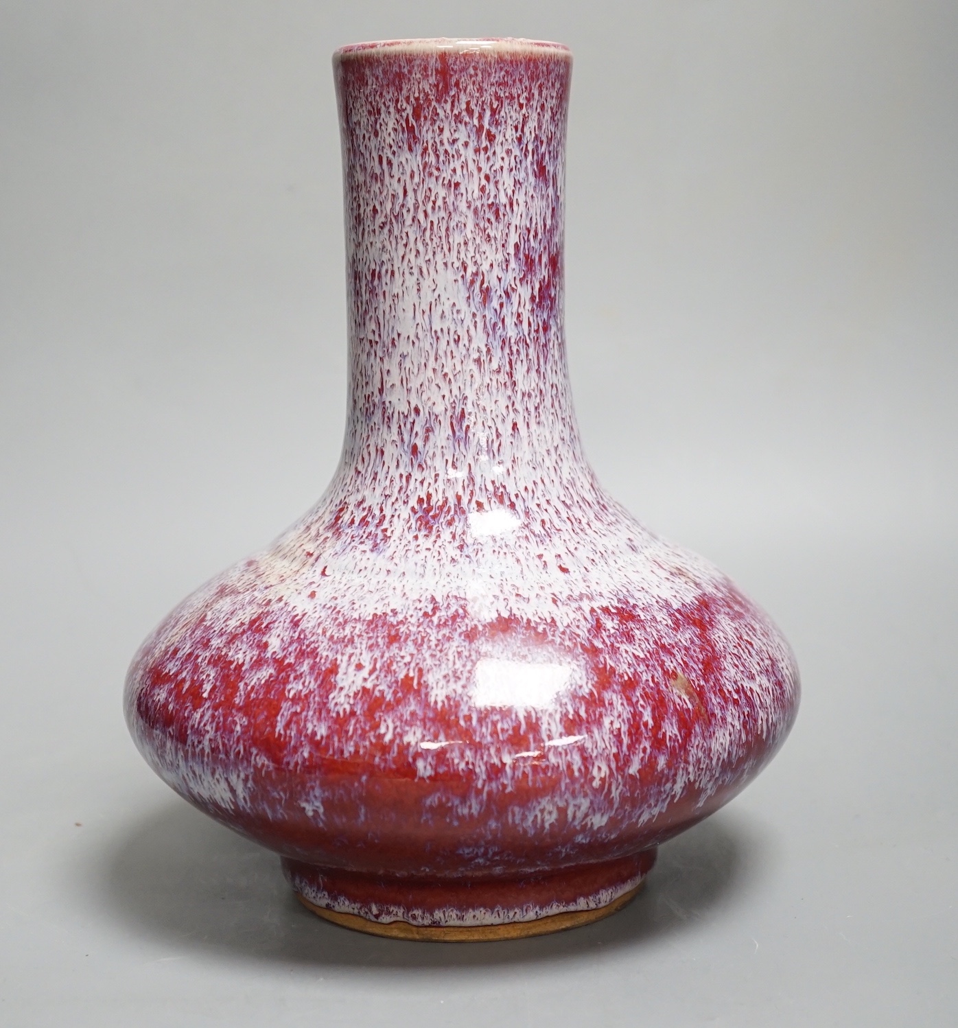 A Chinese flambe glazed vase - 24.5cm